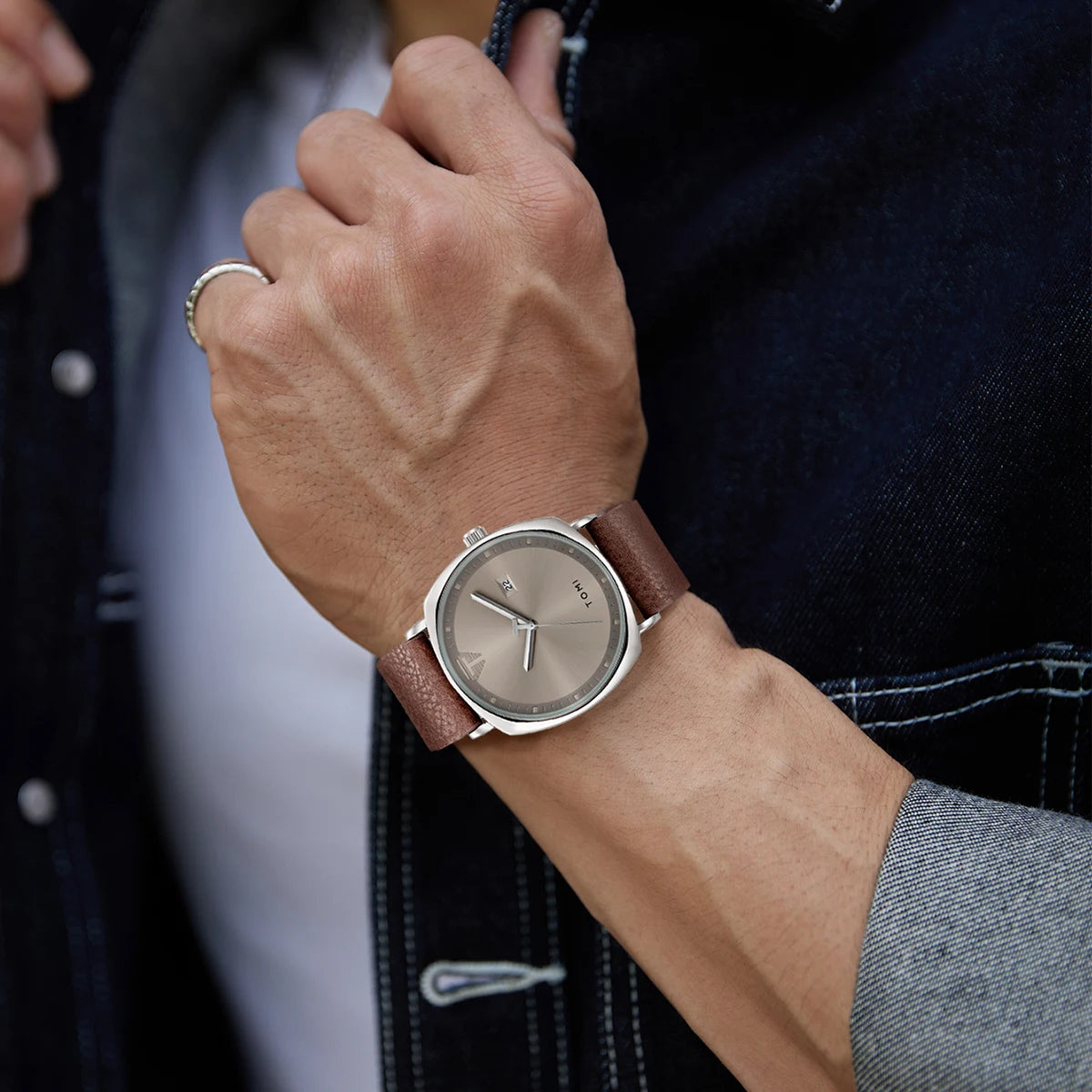 Relógio TOMI e Caneta Masculino Minimalista de Luxo + Caixa de Presente